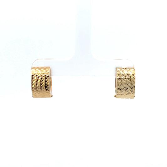 14kt  solid yellow gold huggie earrings