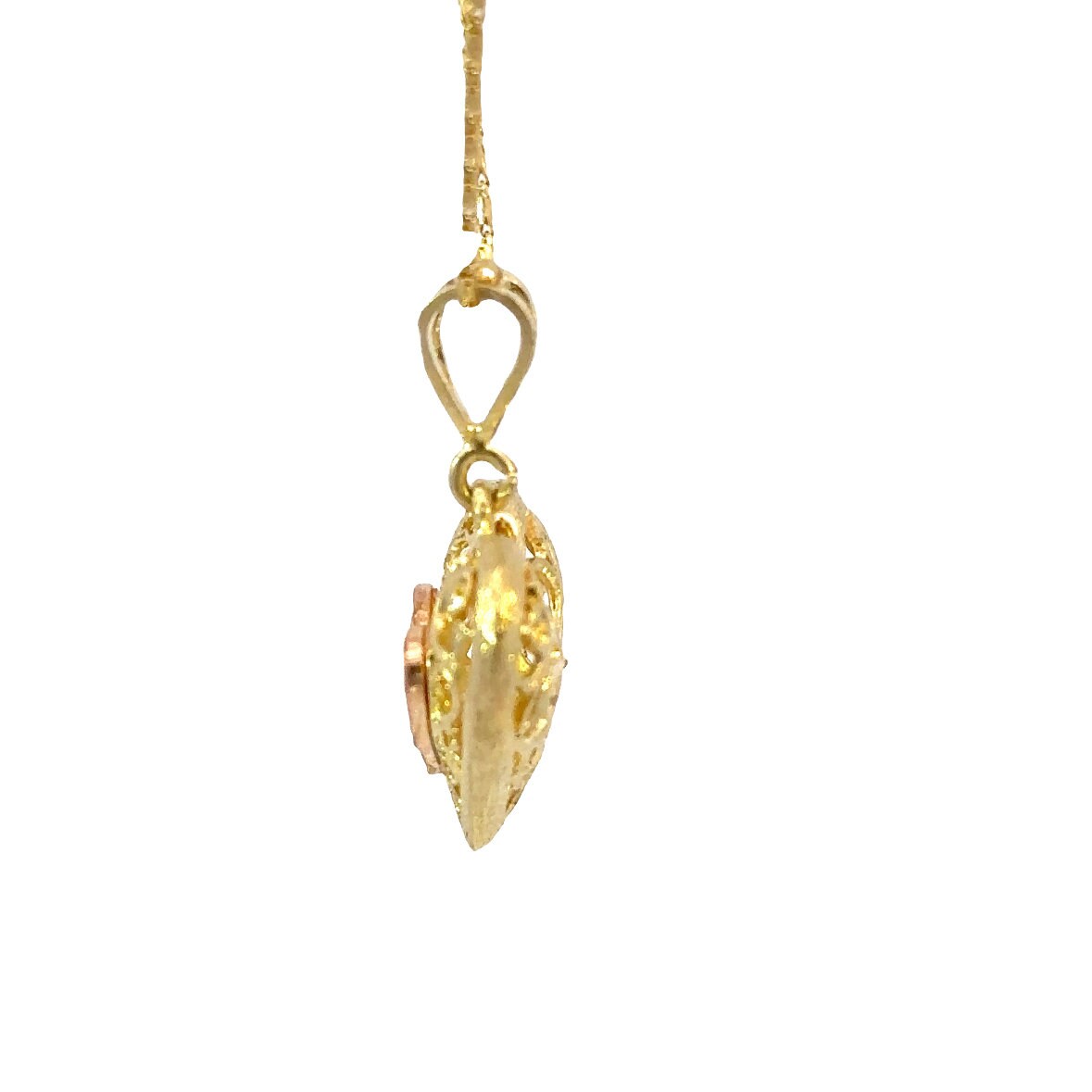 heart  pendant  14kt  tri -color  gold not plated