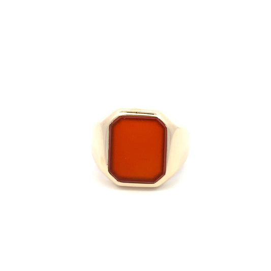 10kt yellow  solid gold ring vintage  Carnelian