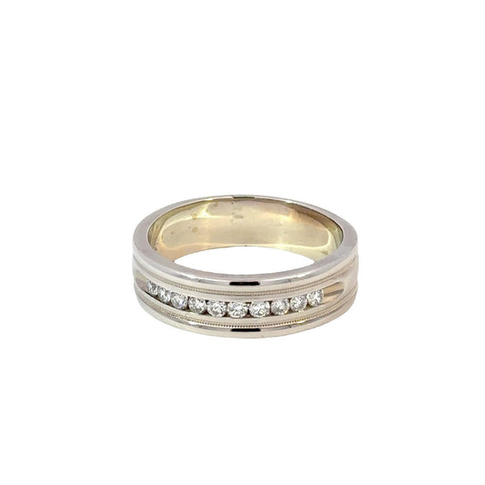 14kt white gold diamond wedding band