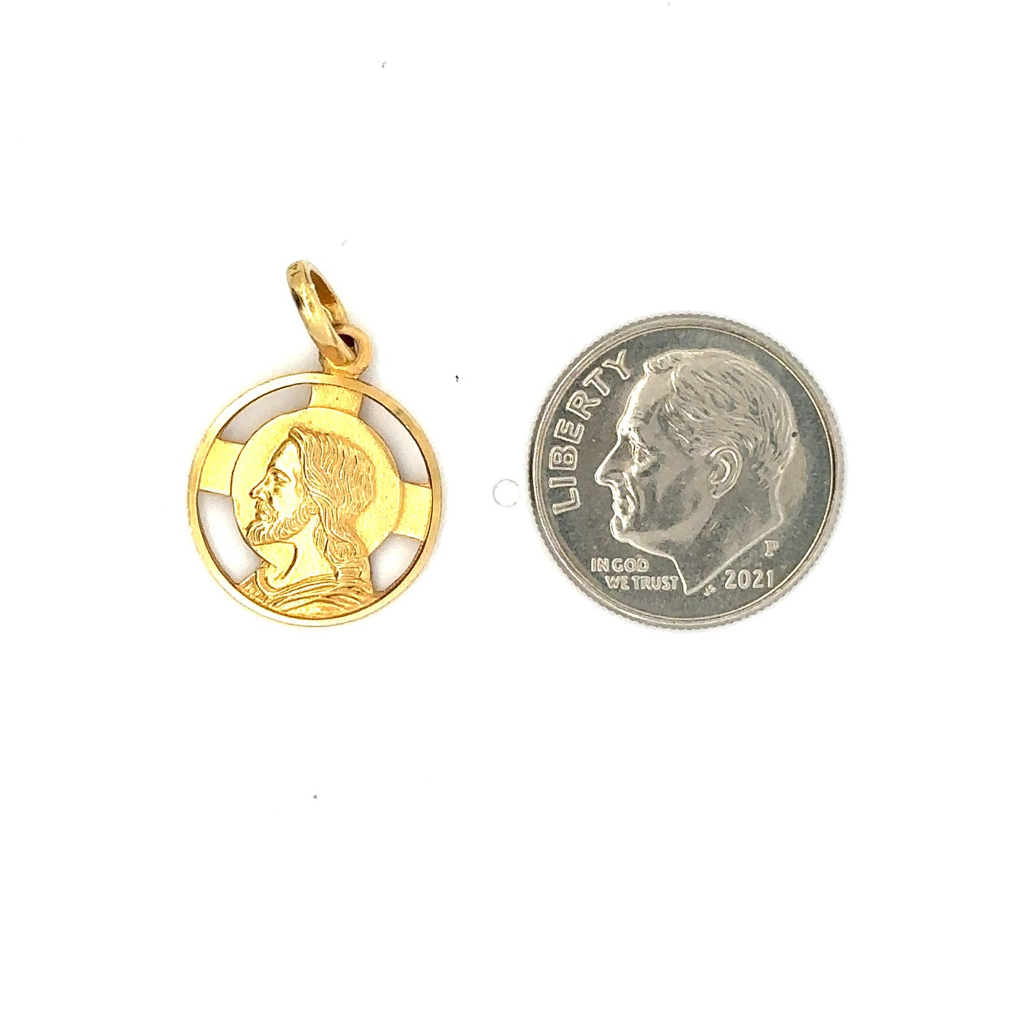 14kt yellow gold Jesus Christ medal