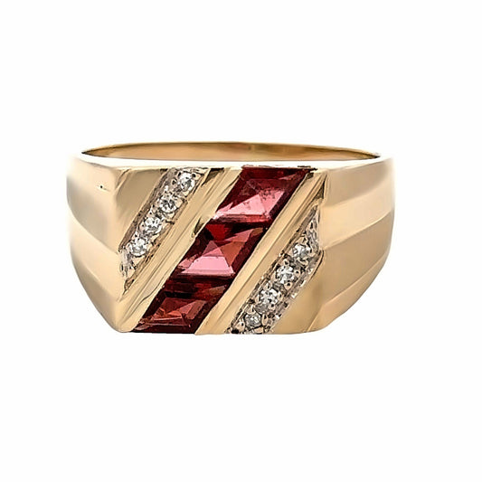 garnet ring vintage solid gold14kt vintage