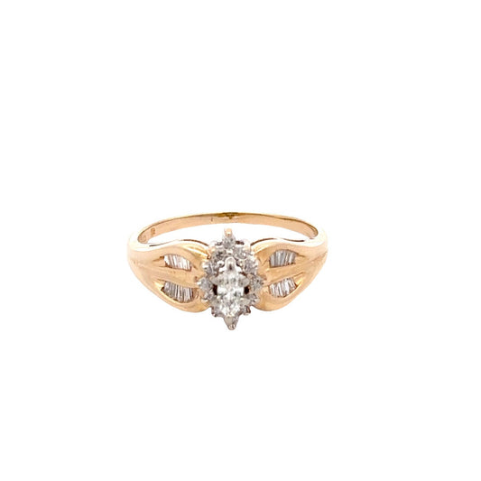 14kt yellow  gold diamond ring