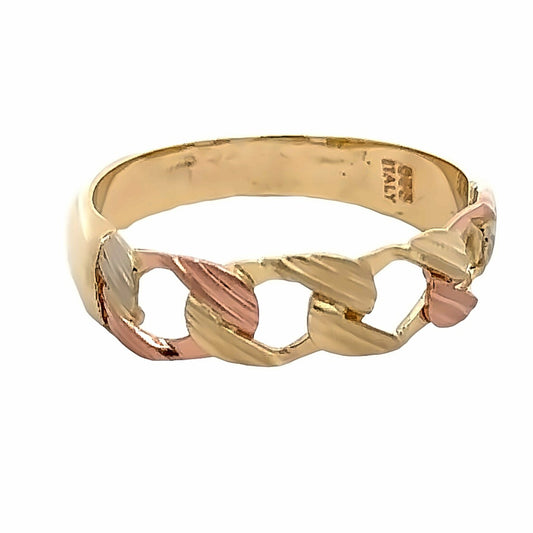 14kt yellow gold vintage tri- color band