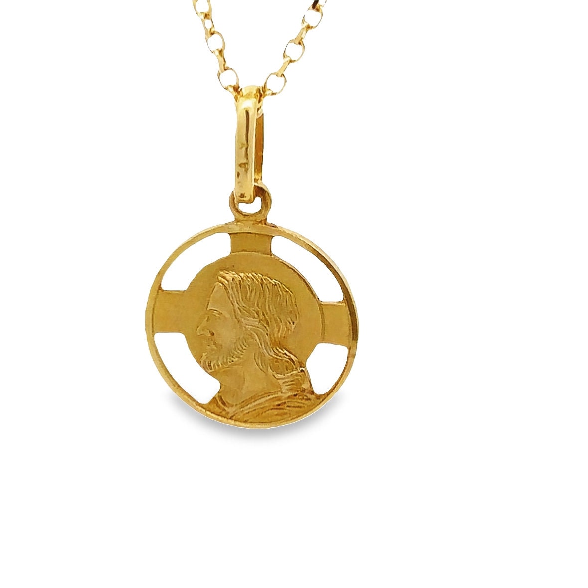 14kt yellow gold Jesus Christ medal