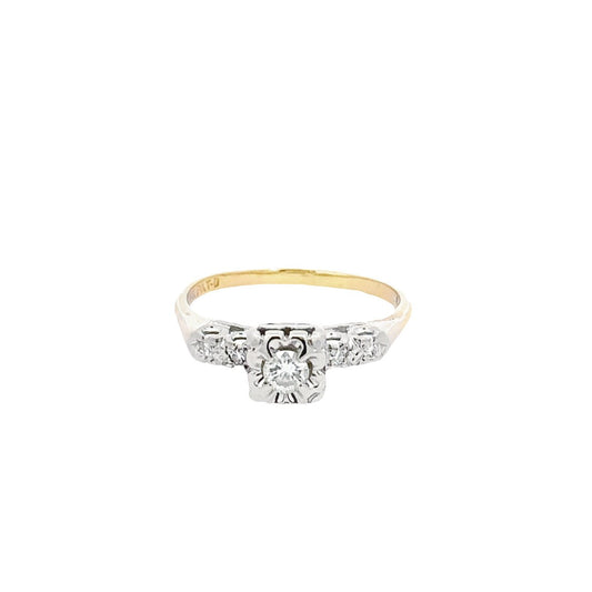 14kt yellow gold vintage engagement ring