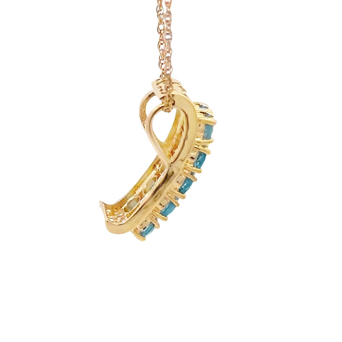 14kt Yellow Gold Estate Necklace with Blue Topaz Pendant