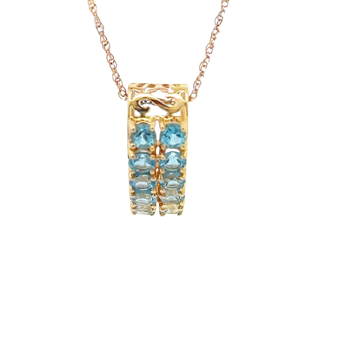 14kt Yellow Gold Estate Necklace with Blue Topaz Pendant