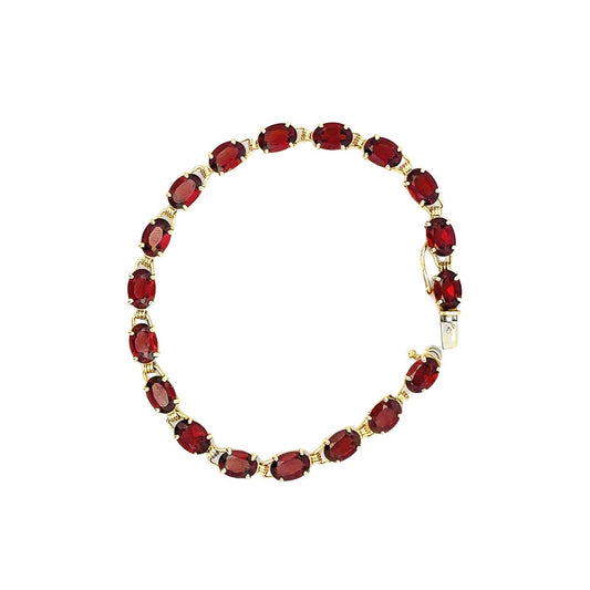 10kt yellow gold garnet bracelet