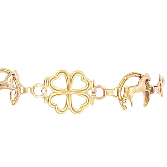 14kt yellow gold vintage equestian bracelet