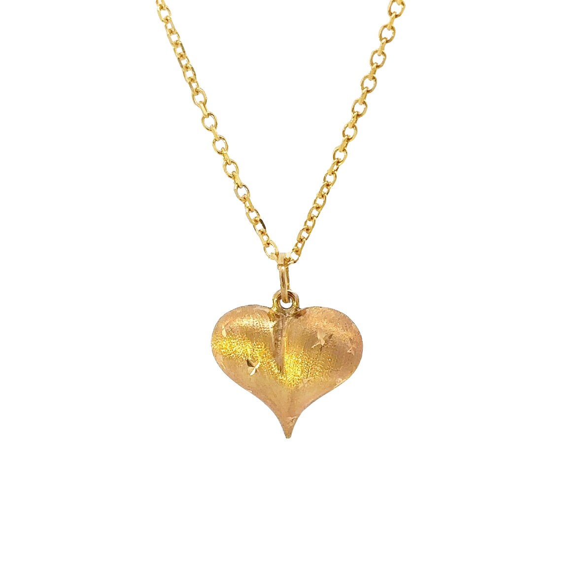 14kt yellow gold puffed heart