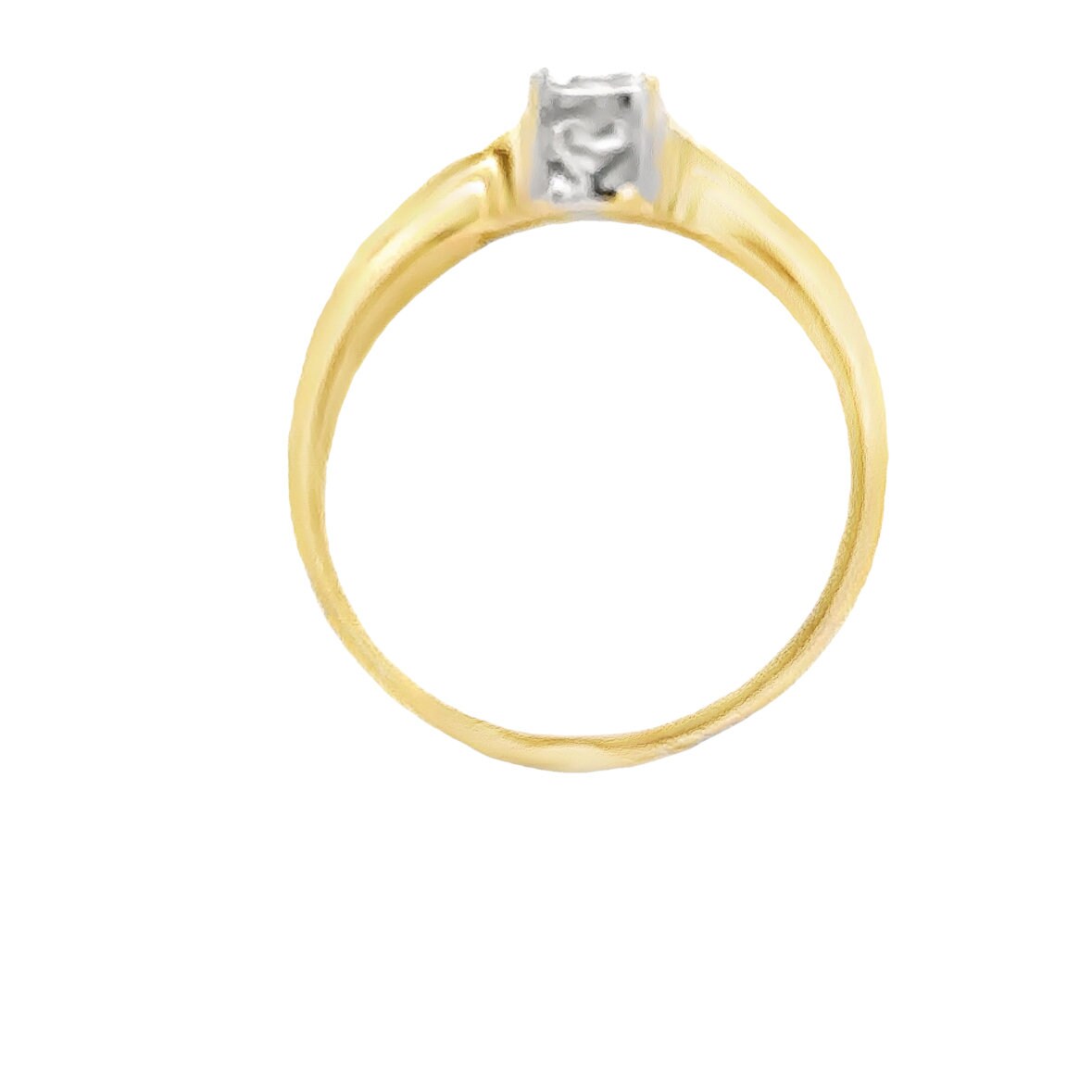 10kt yellow solid  gold diamond vintage engagement ring