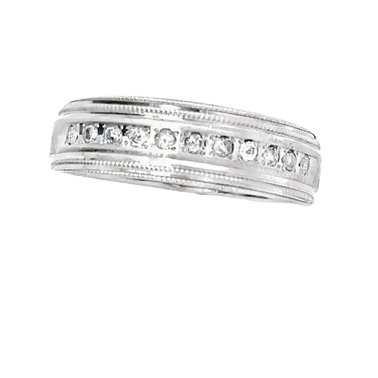 Men's 10kt white gold diamond wedding band vintage