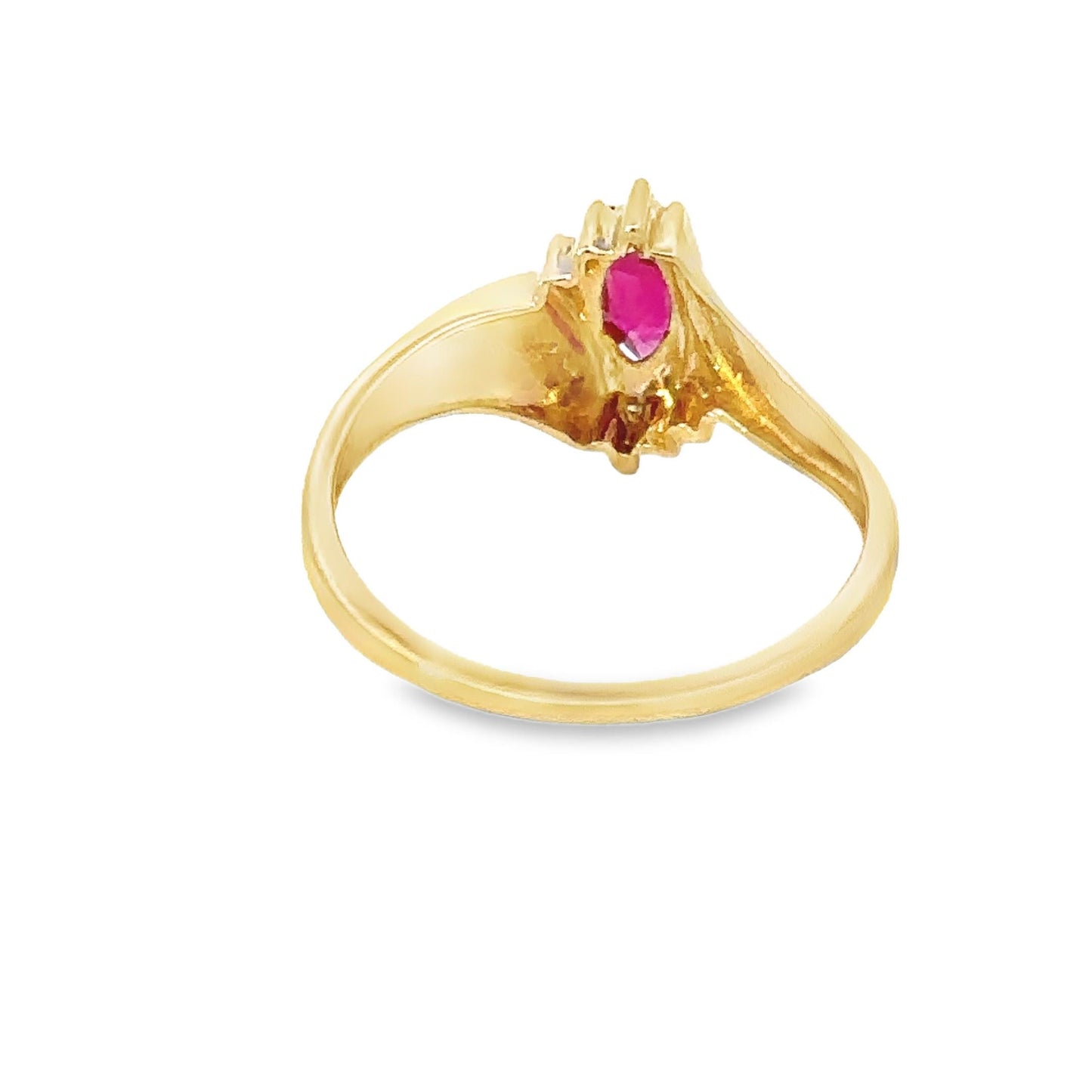 10kt yellow gold vintage  ring red stone solid gold