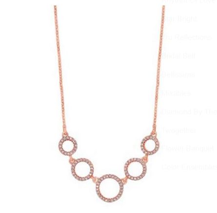 Silver Rose Gold Plated CZ Circle Pendant