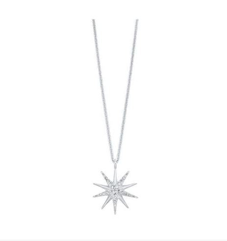 Silver Diamond Starburst Pendant