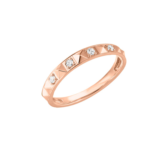 14Kt Rose Gold Diamond (1/10 Ctw) Ring