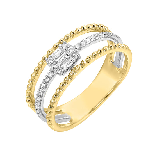 10Kt White Yellow Gold Diamond (1/5Ctw) Ring