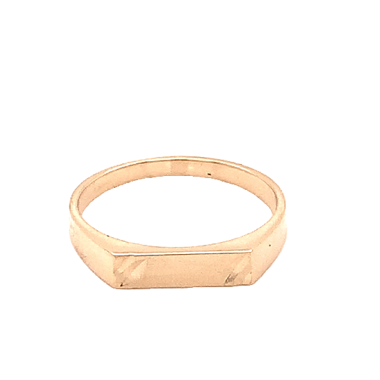 14KT Yellow Gold Vintage Rectangle Baby Signet Ring