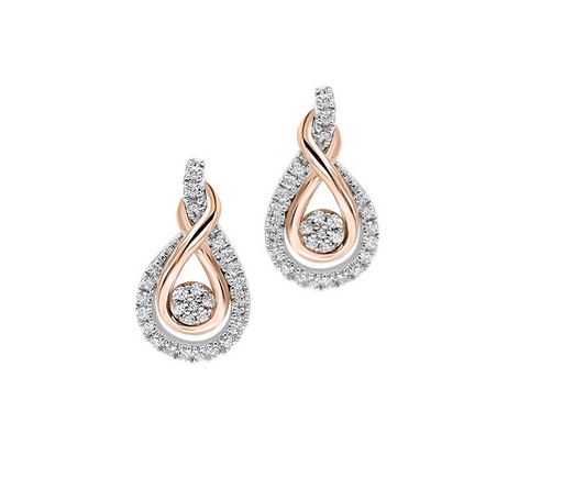 Two Tone Diamond Earrings