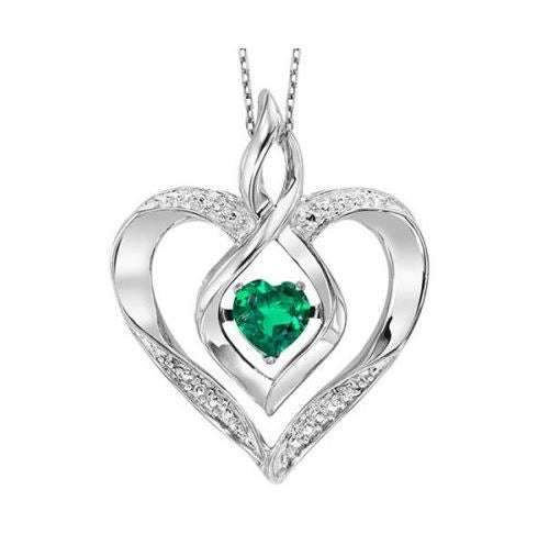 MAY Birthstone Diamond Heart Necklace