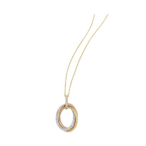 14Kt Yellow& Rose Gold Oval Pendant