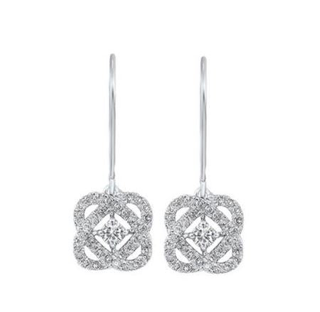 Silver Diamond Love's Crossing Earrings