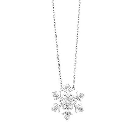 Silver Snowflake Pendant Necklace